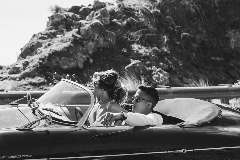 Laguna Beach, Los Angeles, Socal, orange county, Engagement photos with Porsche 356 speedster